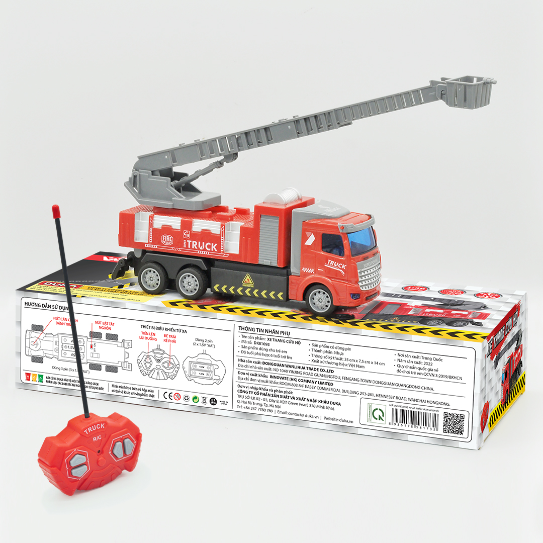 Đồ Chơi Trẻ Em Xe Thang Cứu Hộ Điều Khiển Từ Xa Dk81093, Màu Ngẫu Nhiên