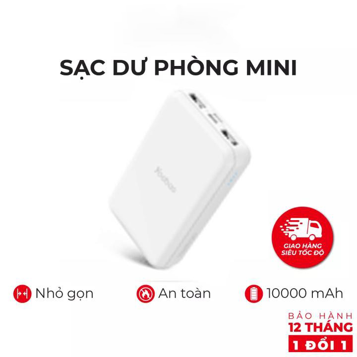 Sạc dự phòng mini 10000mAh YOOBAO P10W Sạc nhanh nhiều thiết bị- Nhỏ gọn, tiện lợ- Hàng nhập khẩu