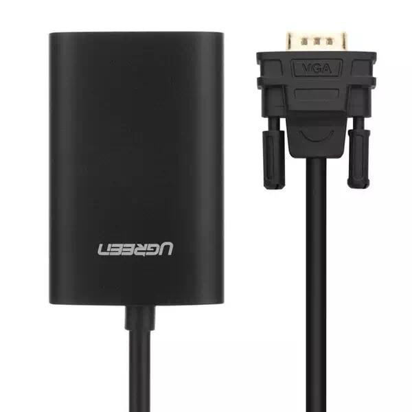 Ugreen UG40264MM110TK 0.5M màu Đen Cáp Chuyển VGA sang HDMI Có Âm Thanh Cao Cấp - HÀNG CHÍNH HÃNG