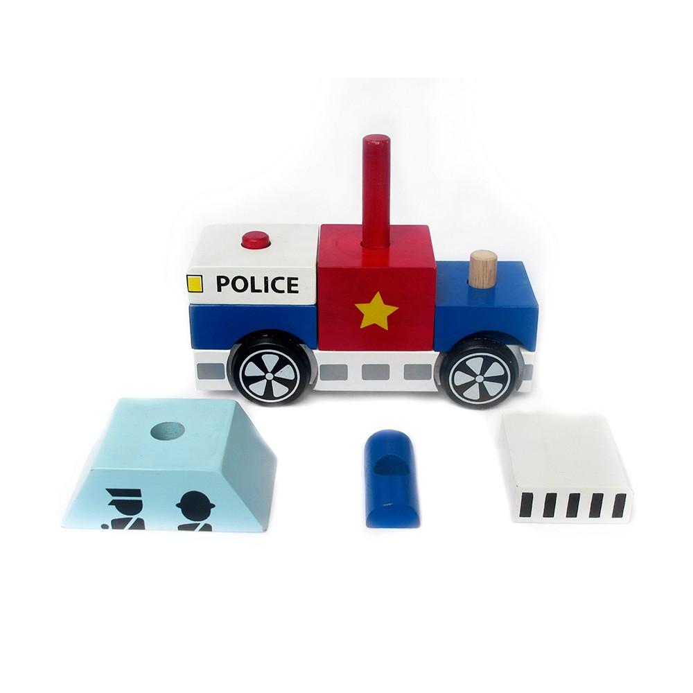 Đồ chơi gỗ Lắp ráp xe cảnh sát | Winwintoys 60292 | Giúp bé phát triển khả năng tư duy và óc quan sát