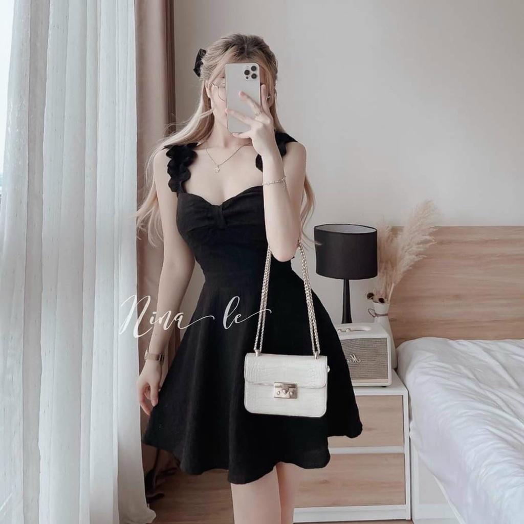 Đầm xoè 2s bèo mocking mặt sau lưng co giãn