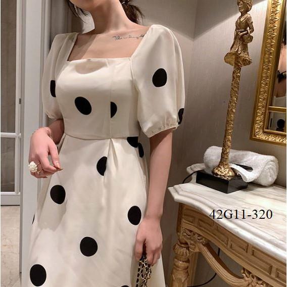 ĐẦM CHẤM BI CỔ VUÔNG XINH XẮN -G11-320