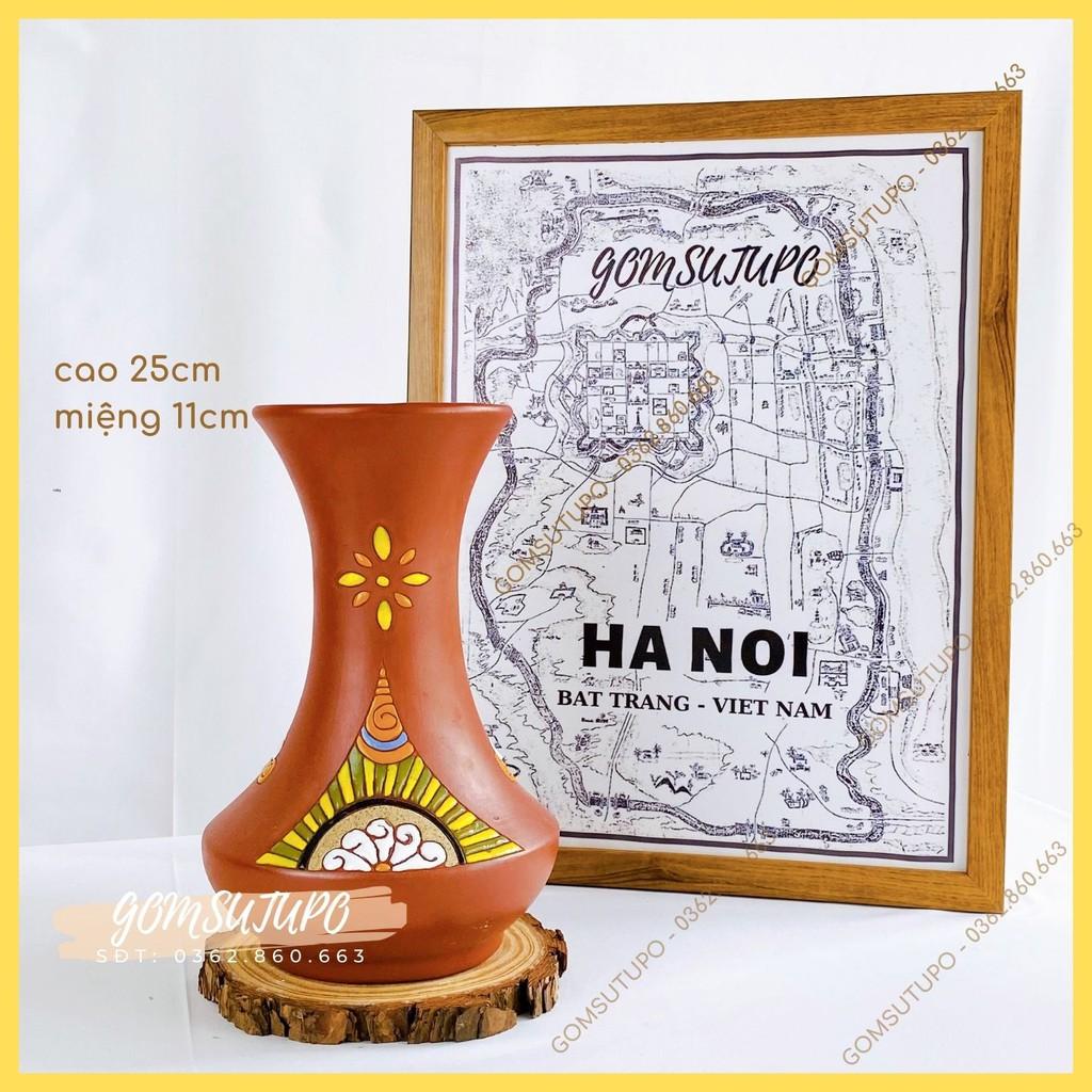 Lọ Hoa Đất Đỏ - Gốm Sứ Bát Tràng - Lọ Hoa Trang Trí Decor