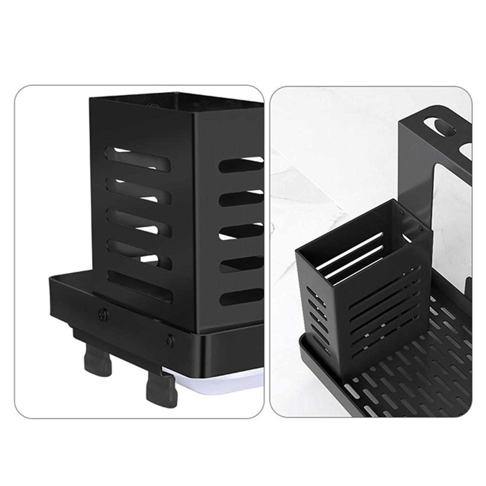 2-3pack Simple Kitchen Sink Organizer for Sink Soap Brush Holder with Drain Pan