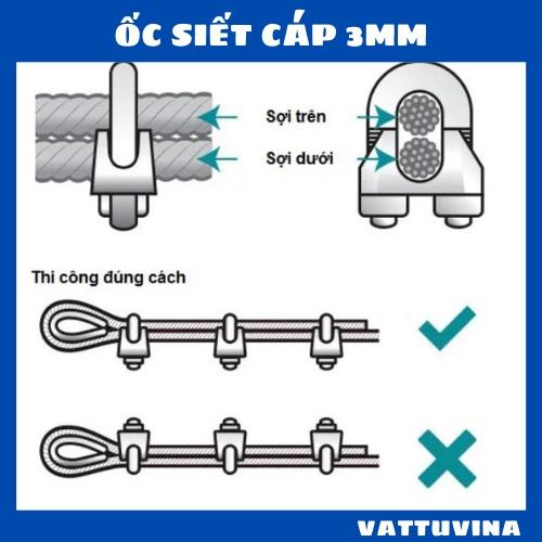 Ốc Siết Cáp 3ly Cóc Kẹp Cáp