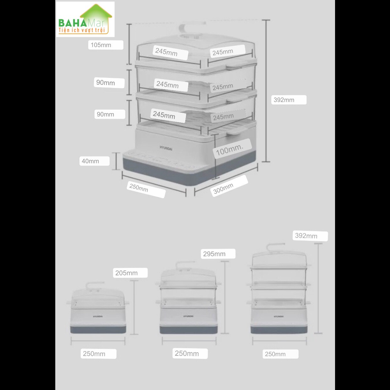 TỦ HẤP ĐIỆN ĐA CHỨC NĂNG 3 TẦNG 18L TỰ ĐỘNG NGẮT ĐIỆN &quot;BAHAMAR&quot; Đa chức năng Gia dụng, tự động ngắt điện