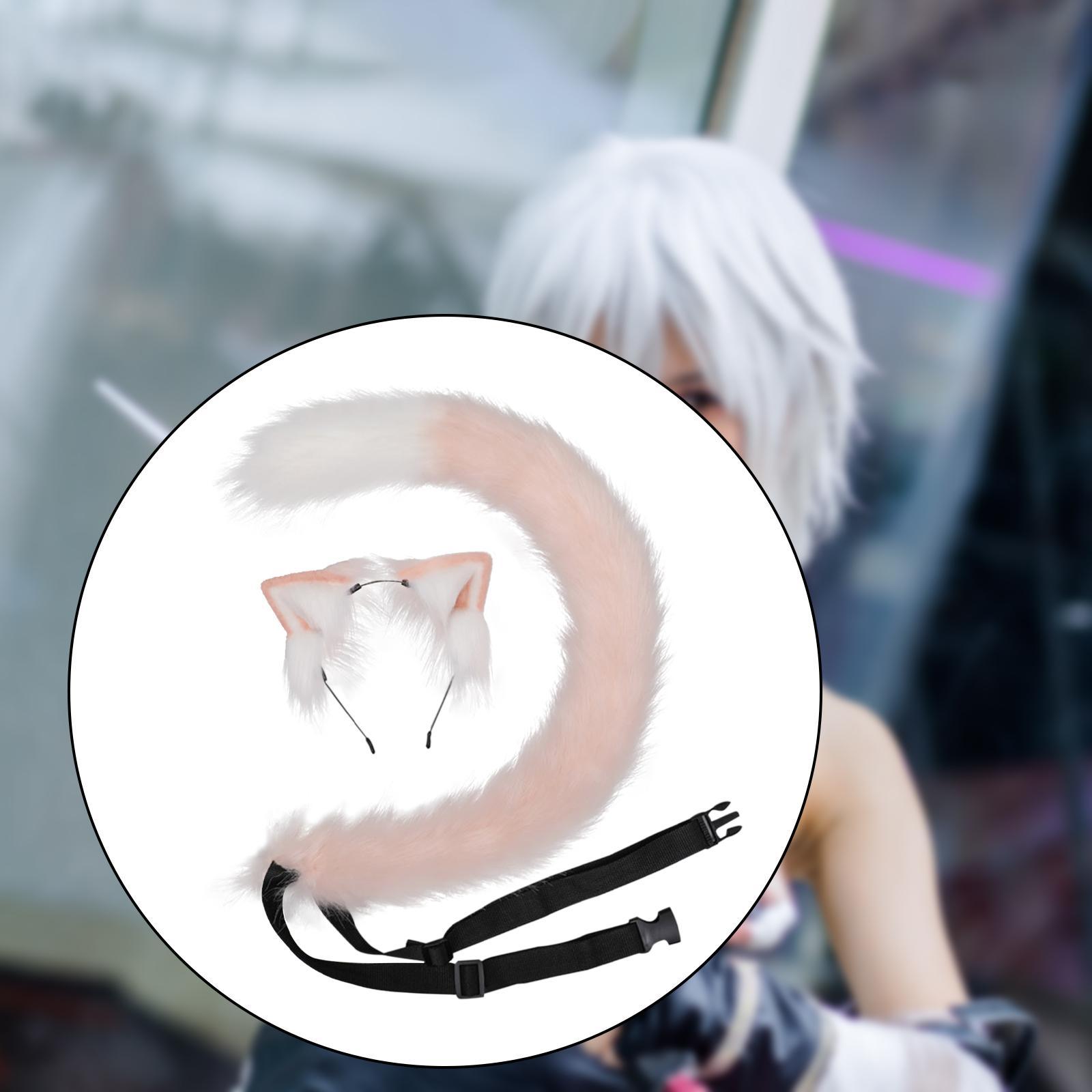 And Tail Set Accessories for Cosplay Dress up Stage Shows Pink