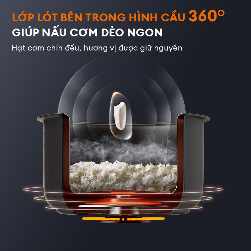 Nồi cơm điện điện tử thông minh GR-S50D dung tích lớn 5L lòng nồi 1.8L nhiều chế độ nấu, hẹn giờ, chống dính cao cấp - Hàng chính hãng