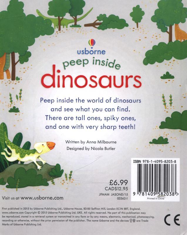 Sách tương tác tiếng Anh - Usborne Peep inside Dinosaurs