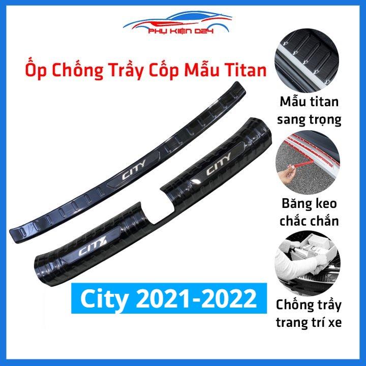 Ốp chống trầy cốp City 2021-2022 thép không gỉ vân Titan chống trầy bảo vệ xe