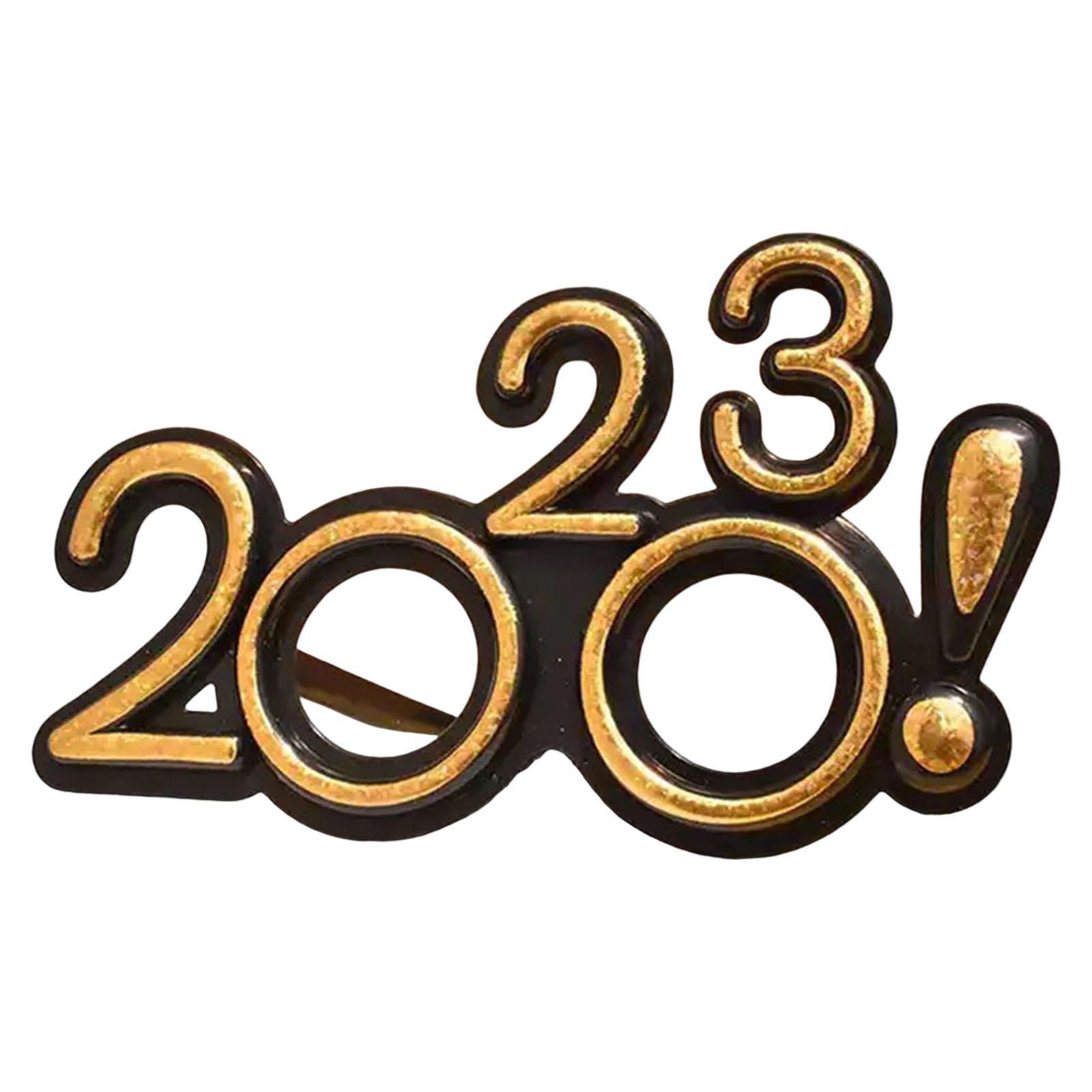 2x New Year Photo Glasses 2023 Eyeglasses Frame Happy New Year Party Favors Supplies Photo Prop Decorations for Children