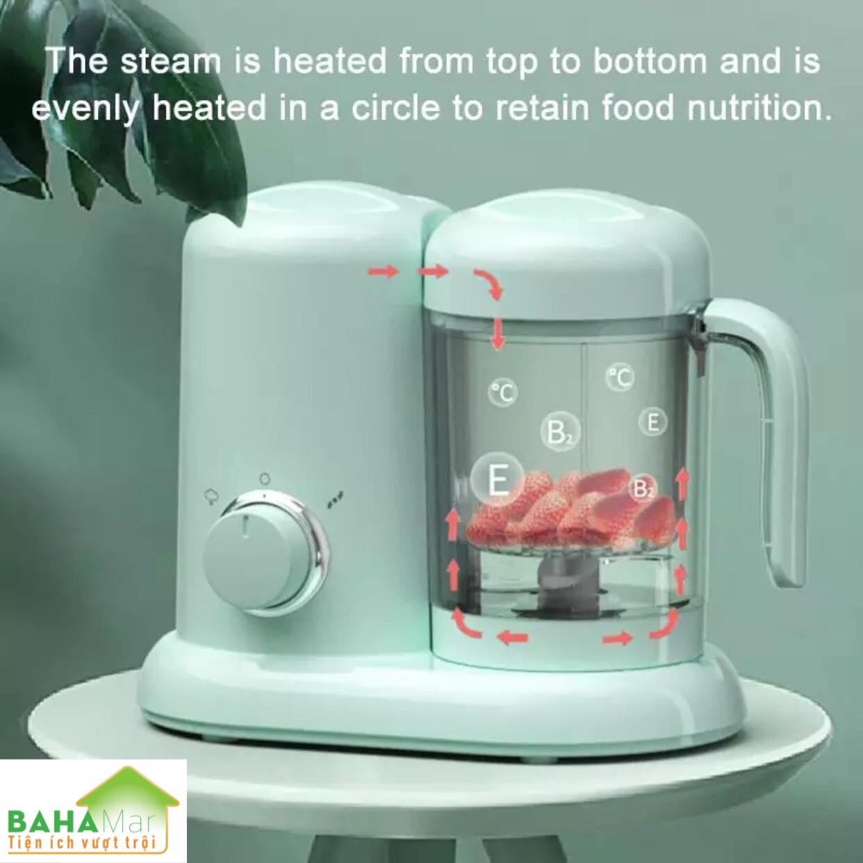 MÁY ĐA NĂNG NẤU THỨC ĂN DẶM CHO BÉ "BAHAMAR" làm thức ăn dặm cho bé nhanh và thuận tiện, sạch sẽ và chuyên biệt