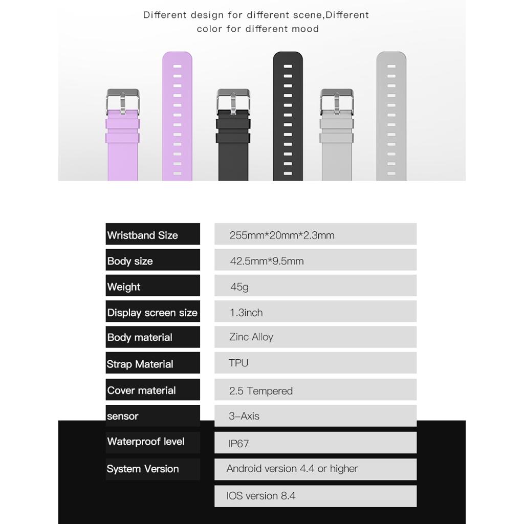 Men Sports Bluetooth Smart Watch Fitness Tracker Bracelet IP67 Waterproof