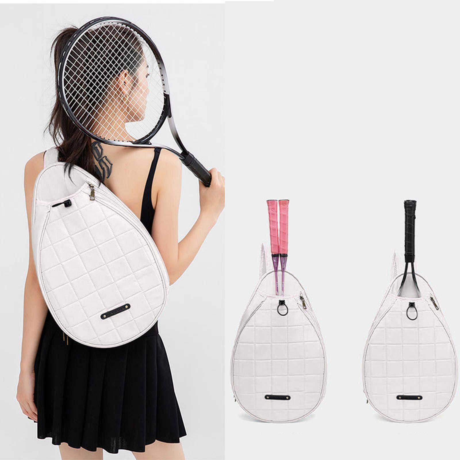 Tennis Racket Shoulder Bag Outdoors Sports Accessories Pocket Mesh Organizer