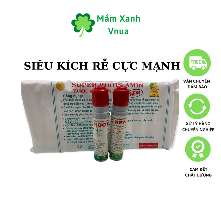 Phân Bón Super Root Amin - Dung Dịch Kích Thích Ra Rễ Mạnh - Vỉ 10 Lọ 20Ml