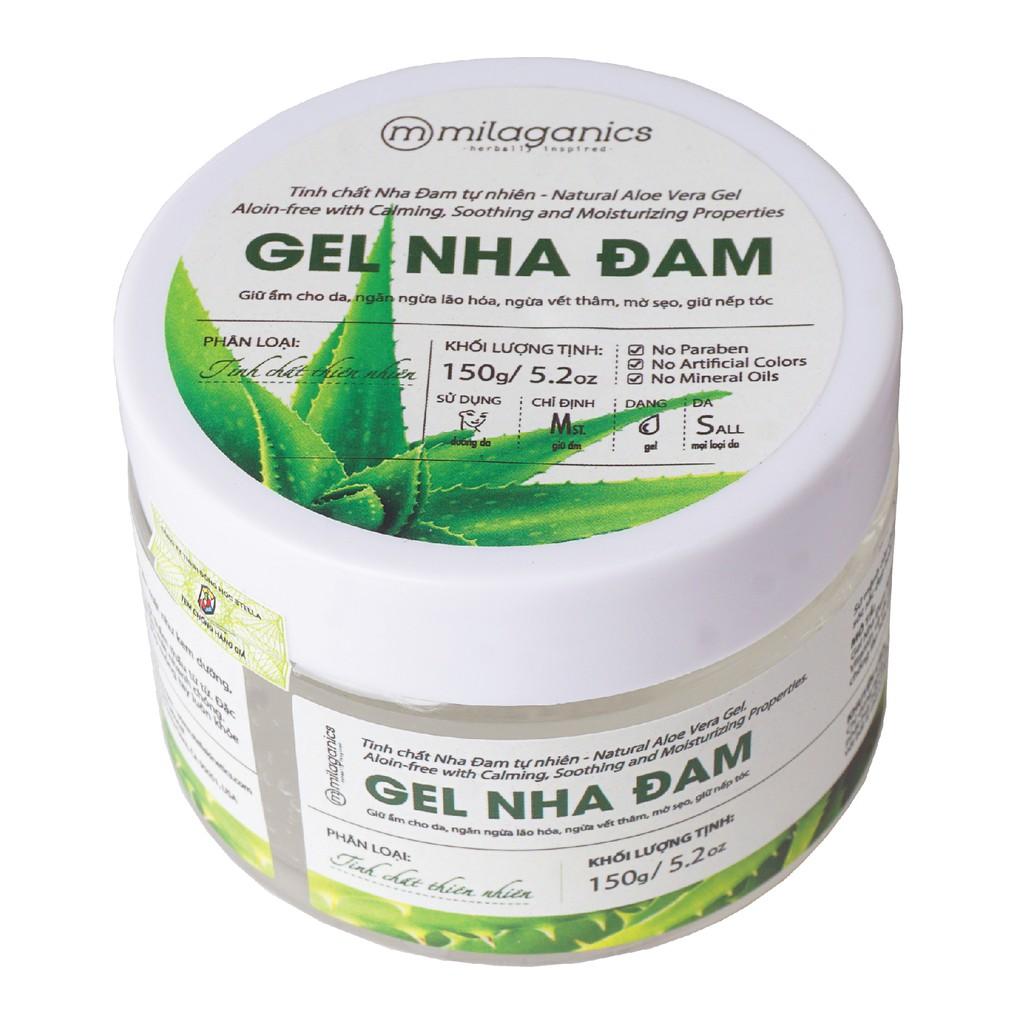 Gel Nha Đam Dưỡng Ẩm Đa Năng & Làm Mềm Da Từ Nha Đam Tươi MILAGANICS 150g (Hũ)