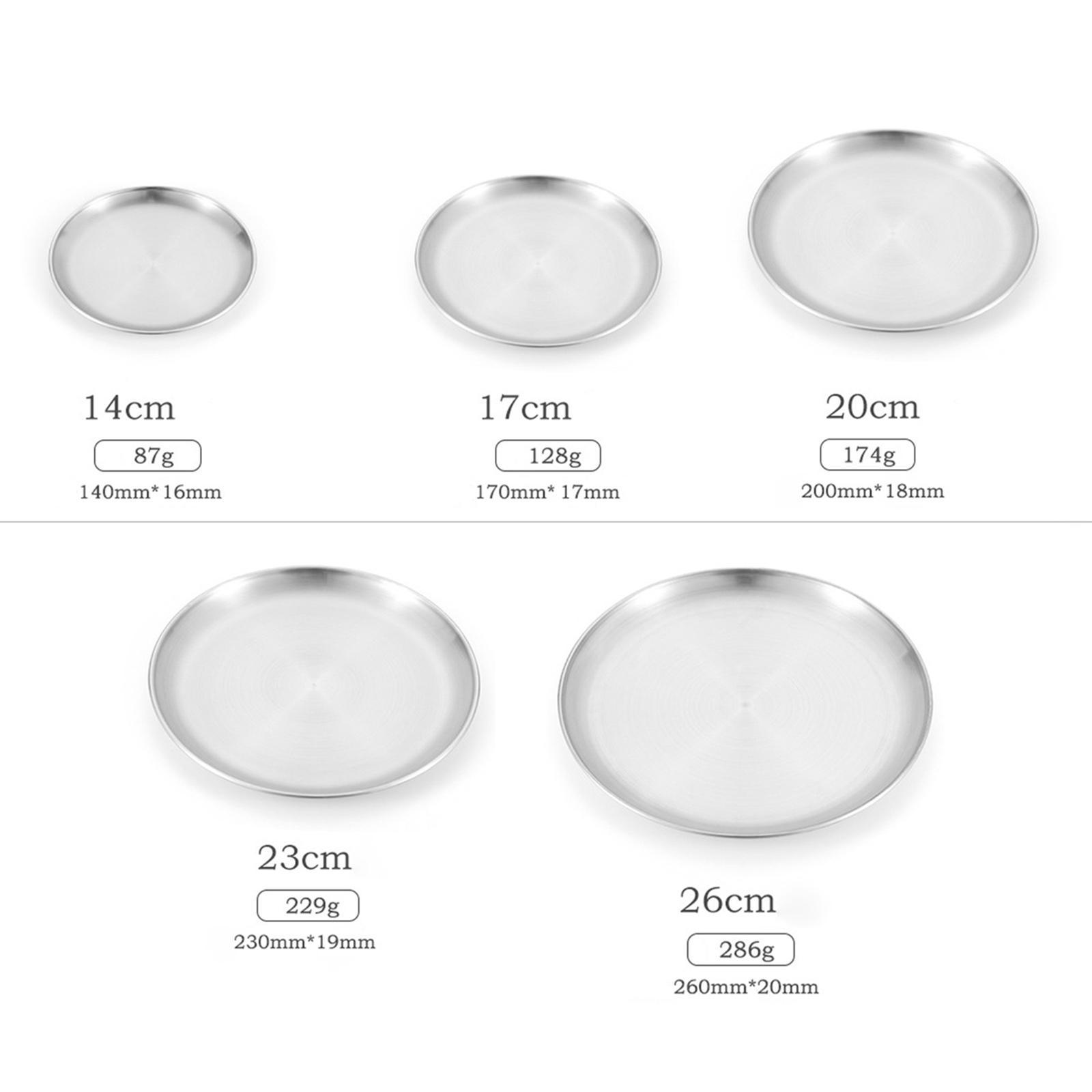Stainless Steel Plate Set 5 Pieces Portable Dinnerware BPA Free Plates for Outdoor Camping, Hiking, Picnic, BBQ, Beach
