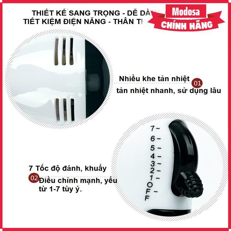 Dụng Cụ Nhào Bột Trộn Kem Đánh Trứng Cầm Tay Modosa Đa Năng 7 Tốc Độ 180W - Hàng Chính Hãng