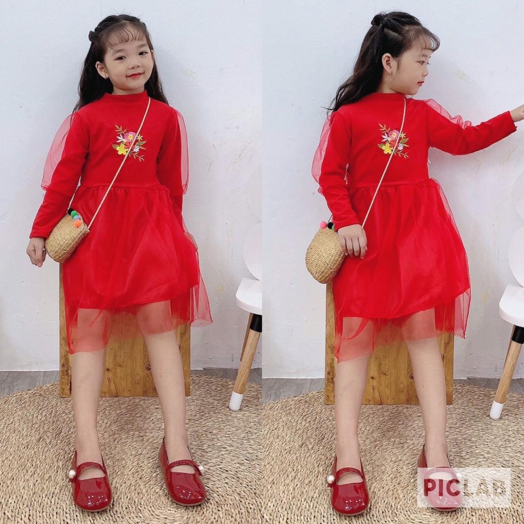 VÁY HOA TẾT CHO BÉ GÁI ĐÁNG YÊU QATE655