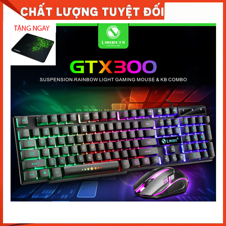 Combo Bàn phím GTX 300 + CHUỘT + Lót Razer - Hàng Nhập Khẩu