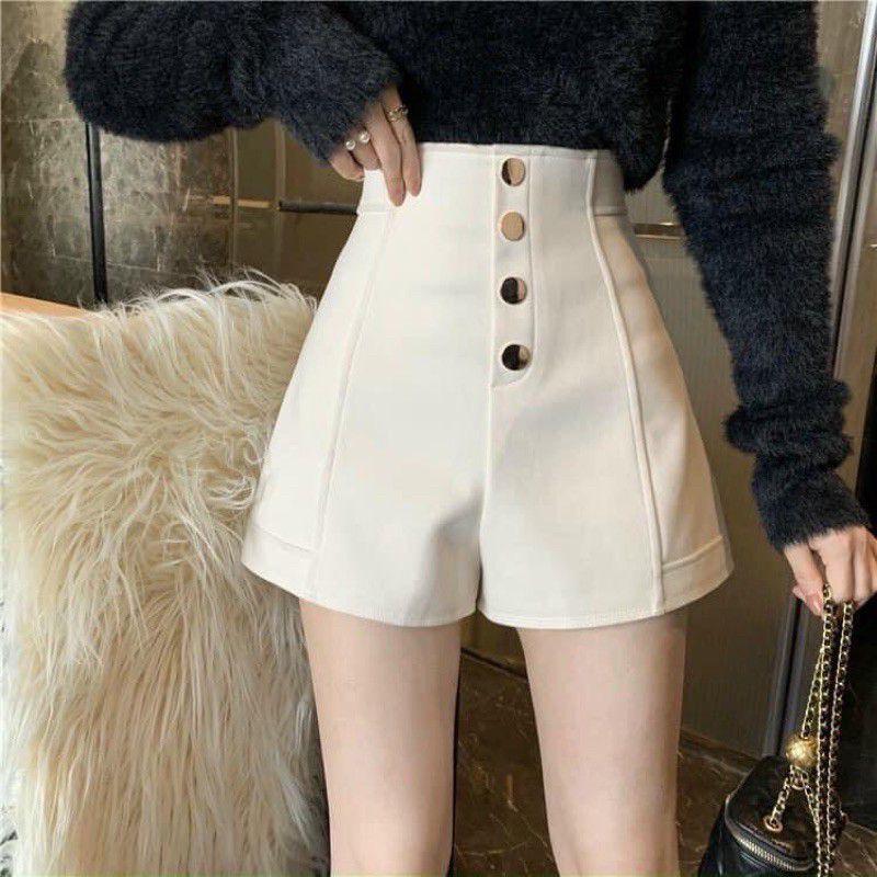 Quần Short Lưng Cao Phối 4 Khuy Dọc Sang Chảnh Cho Nữ
