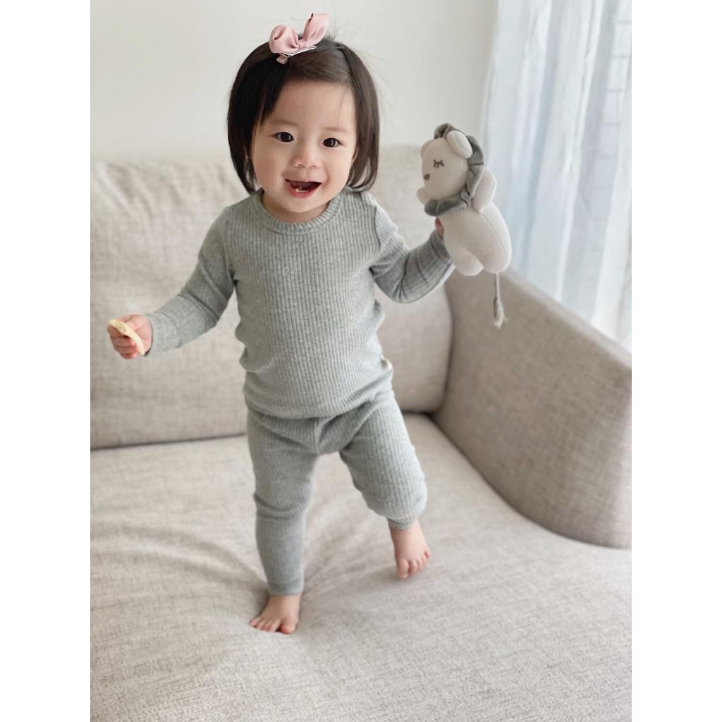 Bộ dài tay thun tăm cổ tròn cho bé trai, bé gái - MC182