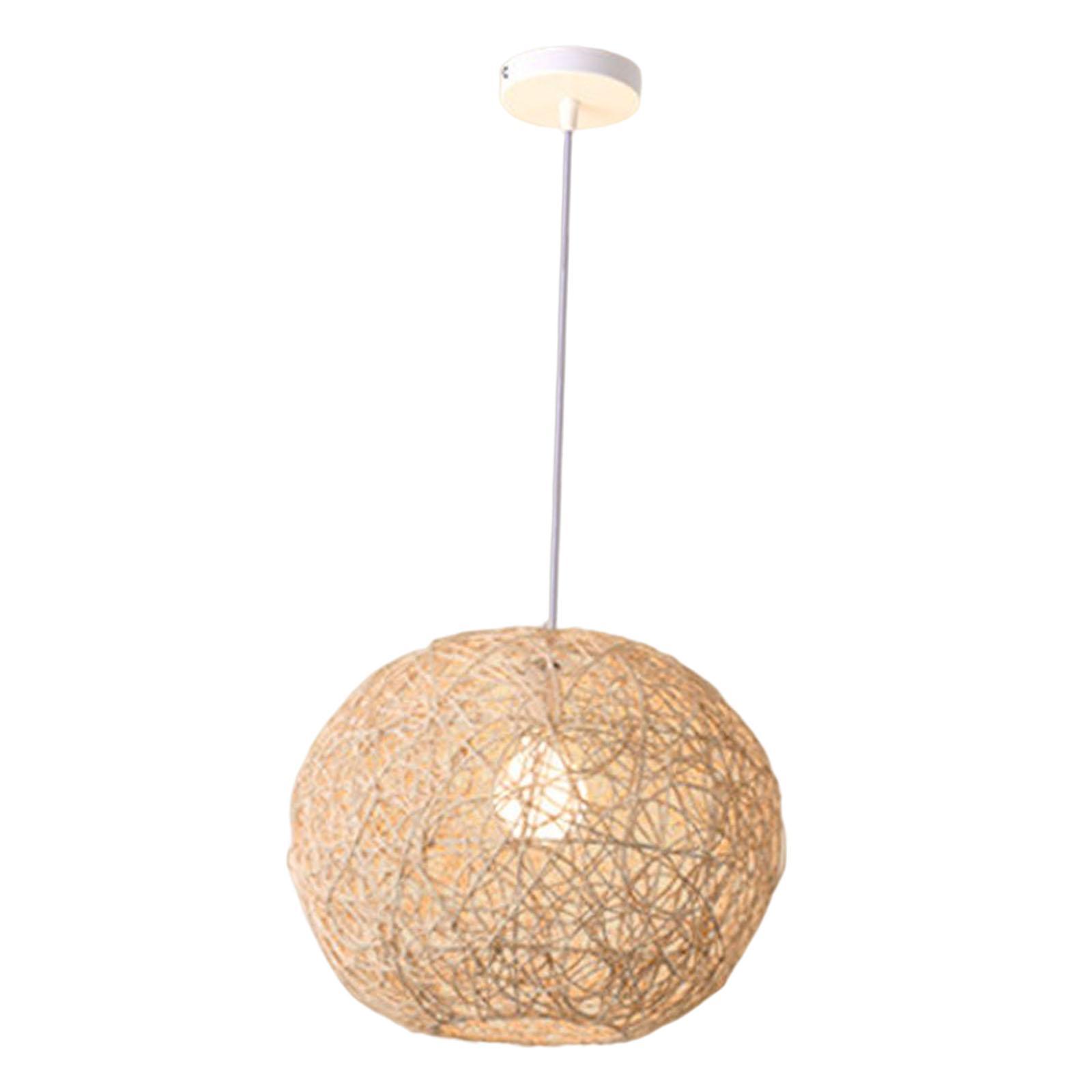 Rustic Style Pendant Light, Ceiling Lighting Hanging Rattan Chandelier for Bar Kitchen
