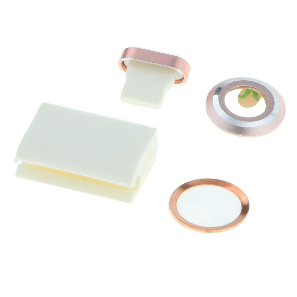 Phone Lens Button Sticker+Dust Cord Holder for iPhone7 pink