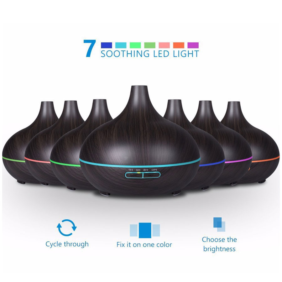Máy xông tinh dầu cao cấp Bầu Tiên. Dung tích 550ml Có Remote. Tặng kèm lọ tinh dầu Cam ngọt Vemoda cao cấp 10ml
