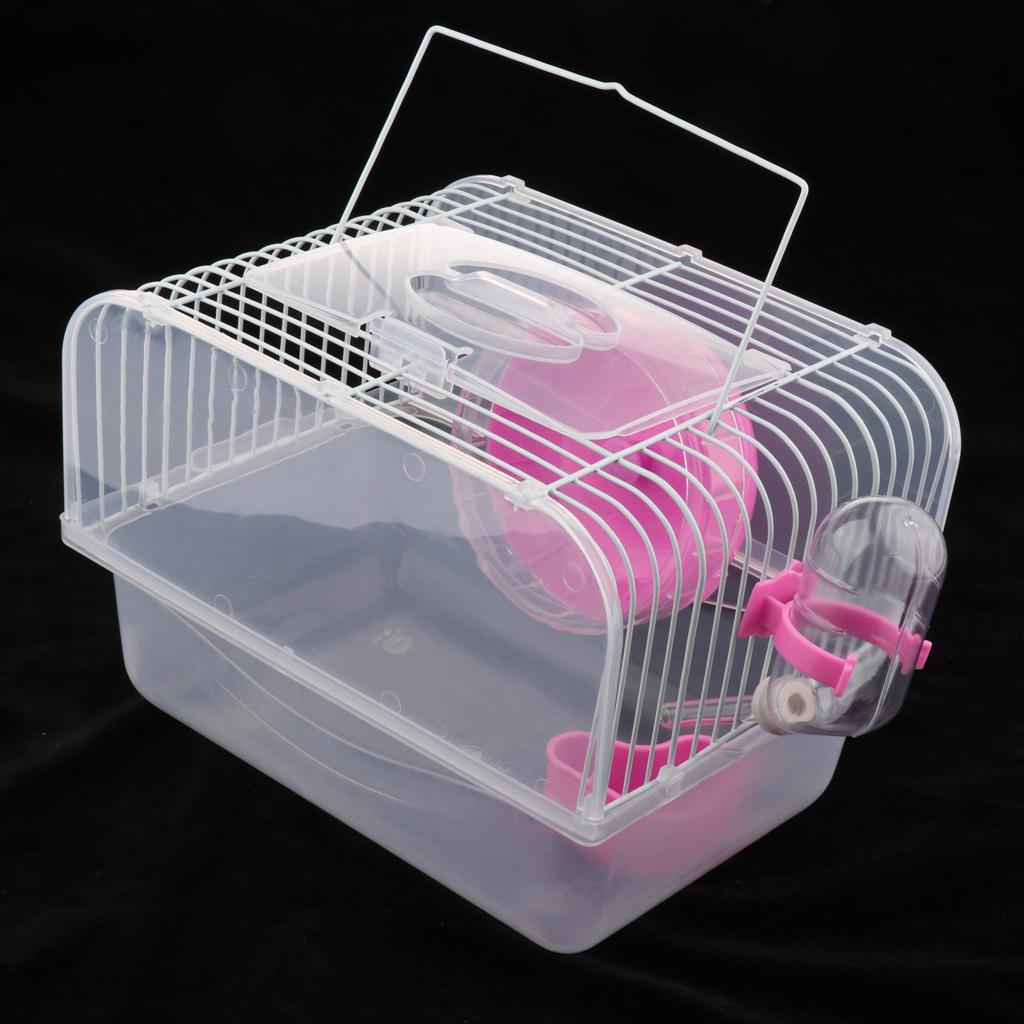 Portable Pet Hamster Cage Guinea Pig Gerbils Mice House with Heel