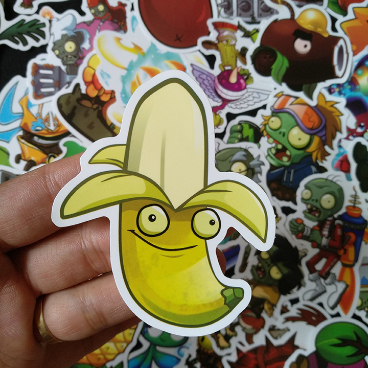 Bộ Sticker dán cao cấp chủ đề PLANTS VS ZOMBIES - Dùng dán Xe, dán mũ bảo hiểm, dán Laptop