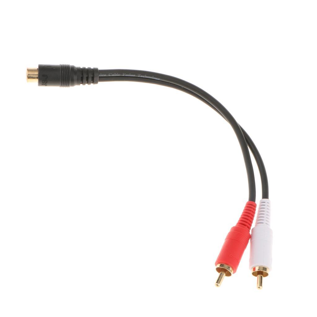 2x RCA Female to 2-RCA Male Digital Coaxial Splitter Y-Splitter Cable 0.2m