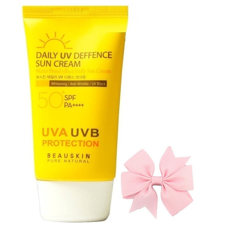 Kem chống nắng tác dụng 8h không gây nhờn dính Daily UV Deffrence Sun Cream Hàn quốc (50ml) và nơ