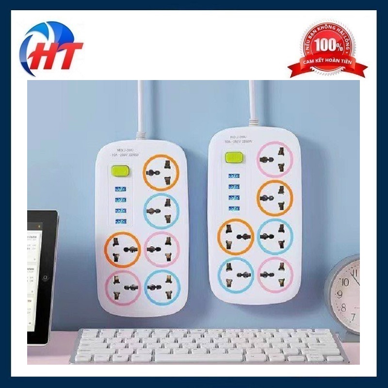 Ổ điện thái lan mẫu mới cao cấp 6 ổ + 4 cổng usb - HT