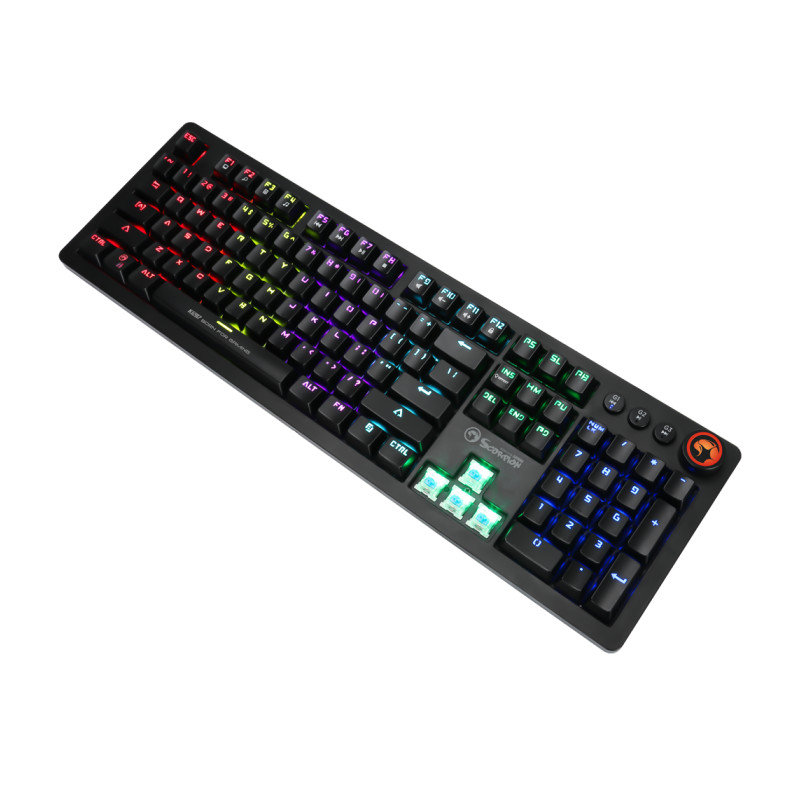 Bàn phím cơ blue switch Marvo KG917 siêu phẩm game PUBG - tích hợp icon thao tác trên keycaps (Đen) HÀNG CHÍNH HÃNG