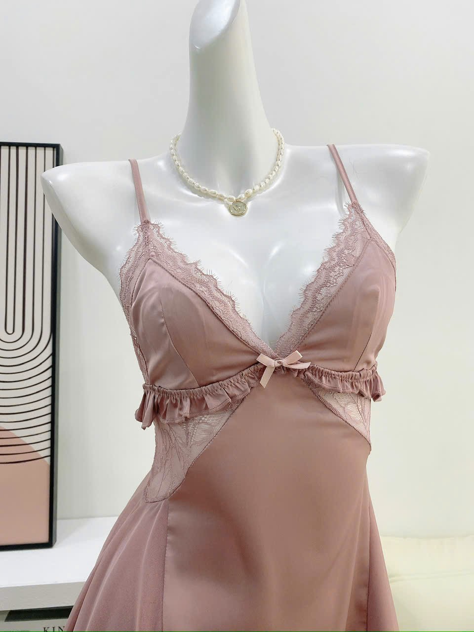 Váy Ngủ Lụa Đơn Giản (Không kèm áo choàng) - B.Lingerie