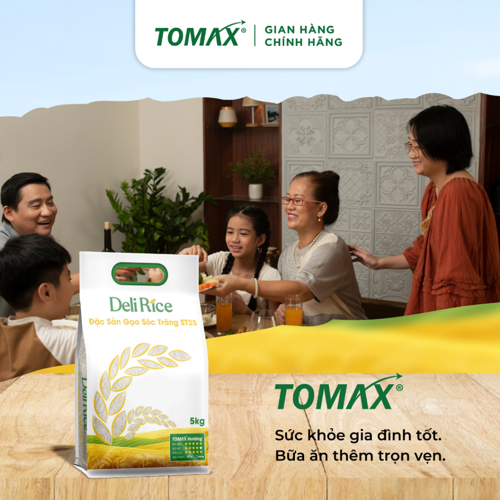 Combo mix 2 túi 5kg gạo ST25 và Đài Thơm TOMAX - tơi xốp, dẻo thơm, thượng hạng