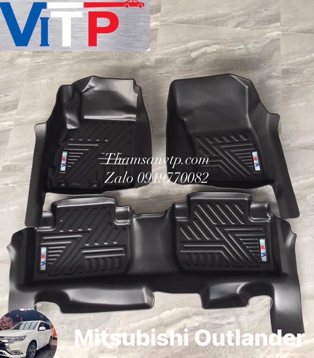 Thảm Sàn ViTP Nhựa Đúc Khuôn Mitsubishi OutLander Full tràn viền bậc cửa