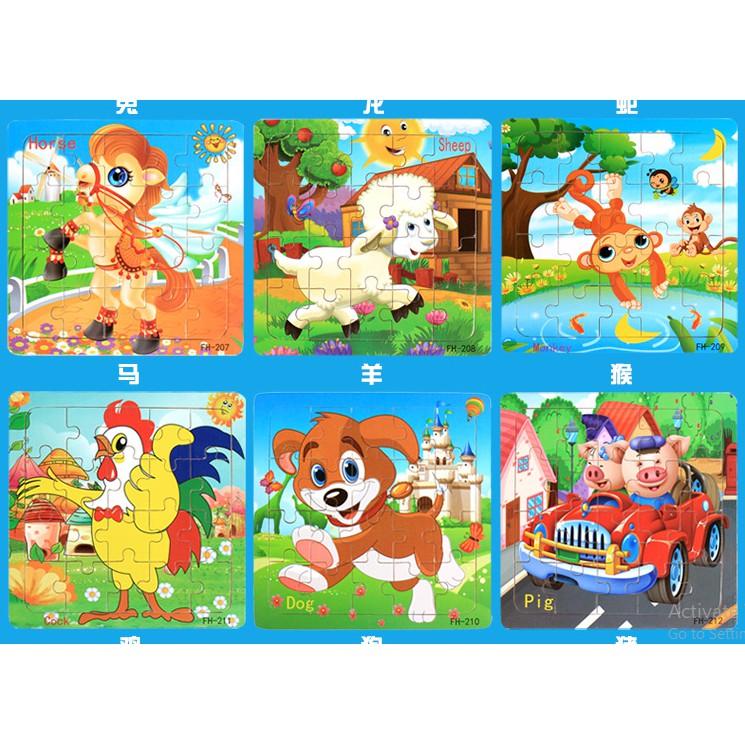 COMBO 10 tranh xếp hình 20 miếng puzzle cho bé - Đồ chơi giáo dục thông minh trẻ em