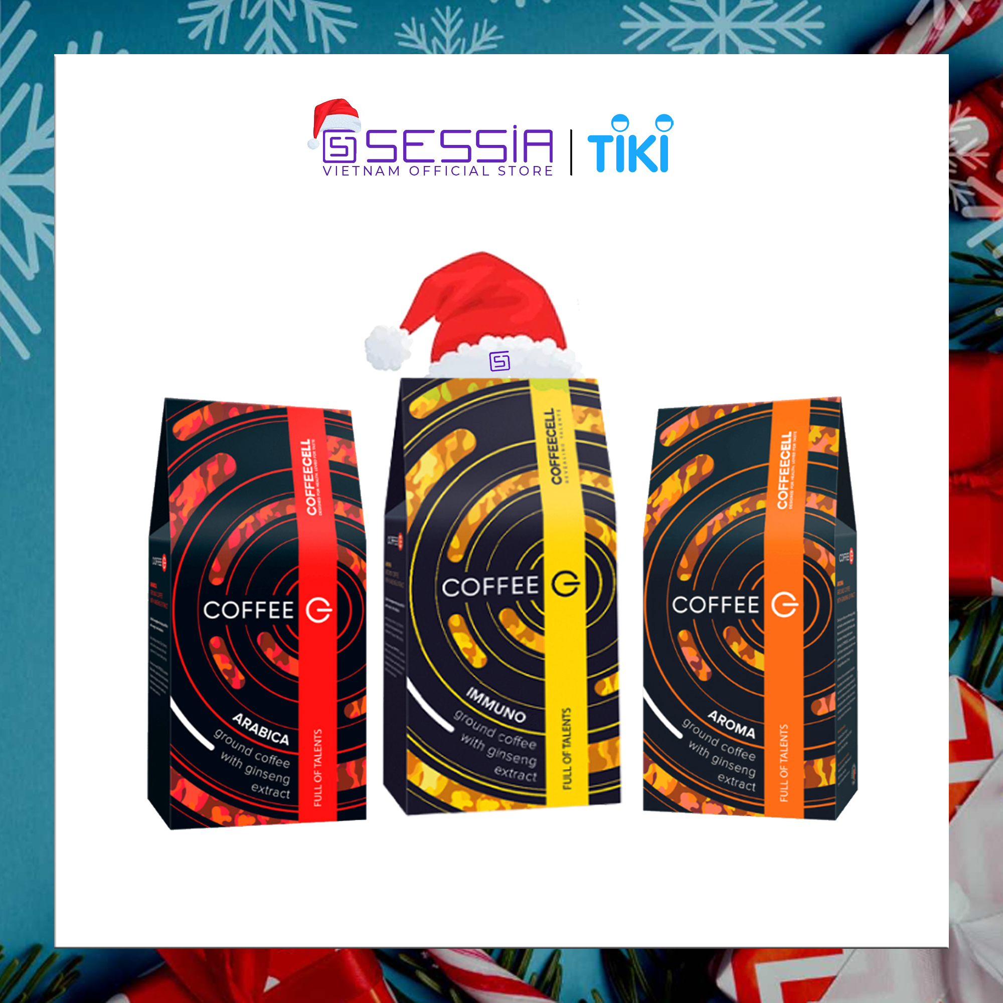 Bộ Sưu Tập Cà Phê Rang Xay Coffee G Với Nhân Sâm Hoàng Đế COFFEECELL - Arabica, Aroma & Immuno - Hàng Chính Hãng