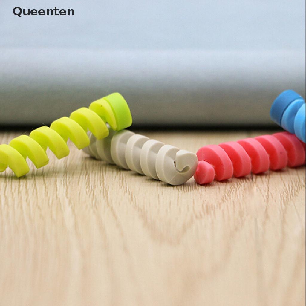 Queenten Bộ 4 Dây Lò Xo Quấn Bảo Vệ Cáp Sạc QT