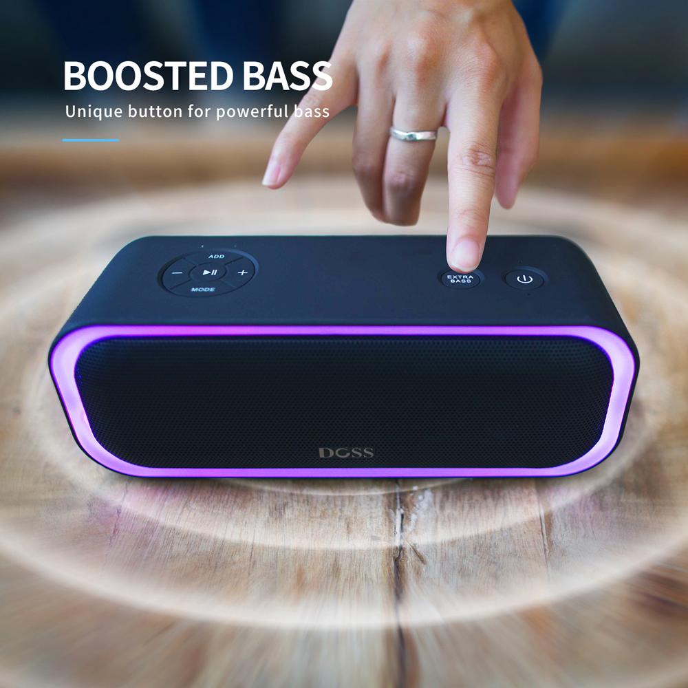 Doss tws không dây bluetooth loa âm thanh pro nâng cao bass âm thanh âm thanh âm thanh di động ipx5 loa âm nhạc không thấm nước Color: Gray