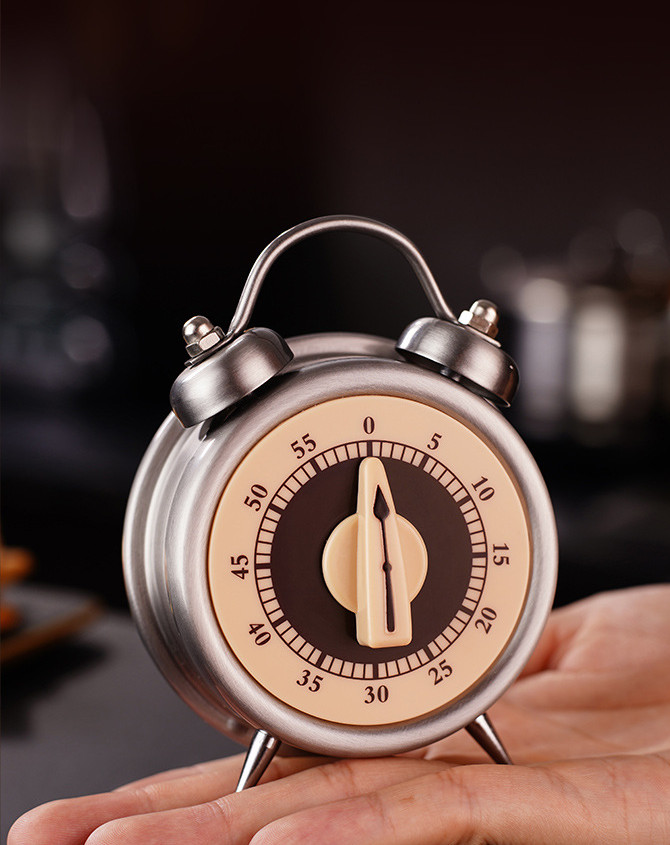 Đồng hồ hẹn giờ nhà bếp inox - 8.5x10.5cm, 146g