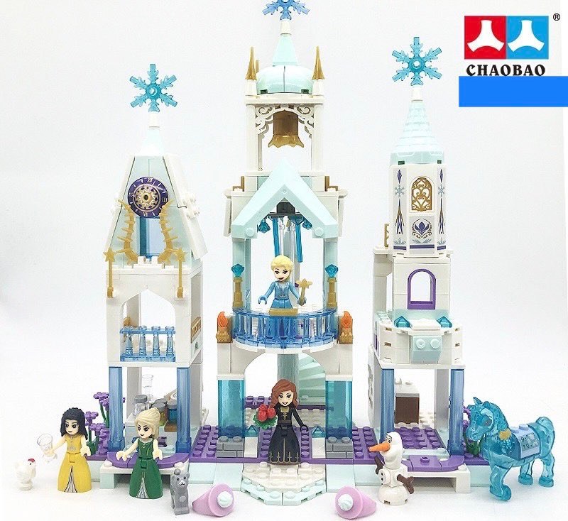 Bộ Đồ Chơi Lego con gái đồ chơi xếp hình 568 chi tiết lắp ghép lâu đài công chúa băng giá 3D