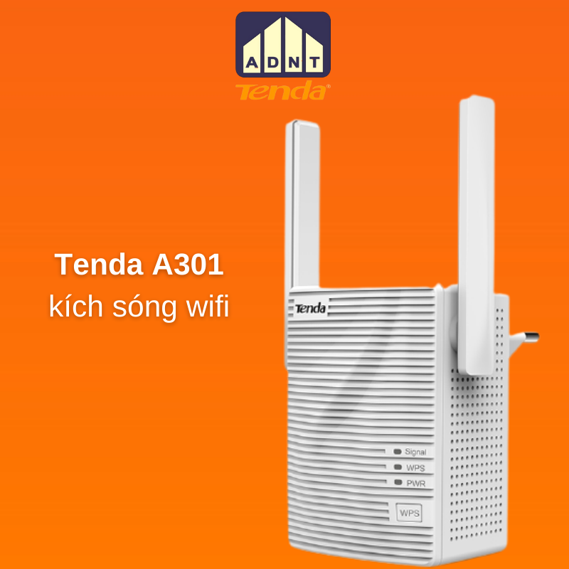 Bộ kích sóng wifi tốc độ 300 Mbps 2 râu repeater A301 Tenda hàng chính hãng