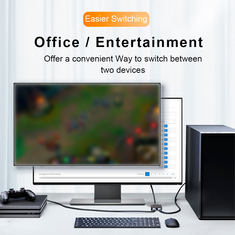 Bộ Chia HD Switch HD 2 Trong 1 Với Đèn Báo Hỗ Trợ 4K @ 60Hz 3D HD1080p Cho PS4 / 3 TV Box