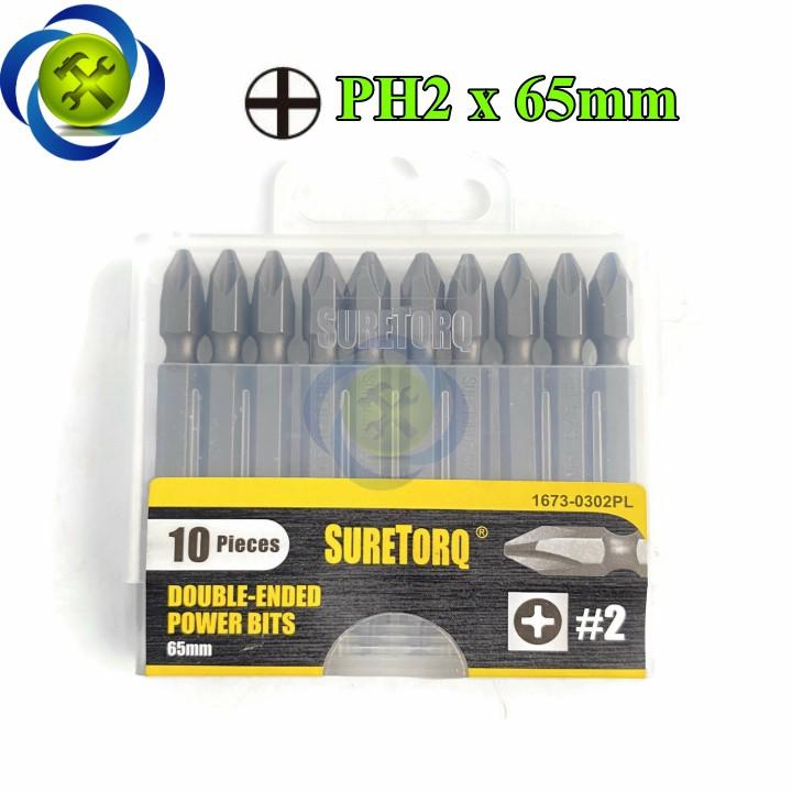 Mũi vặn vít 2 đầu PH2 Suretorq 1673-0302 PL màu xám dài 65mm