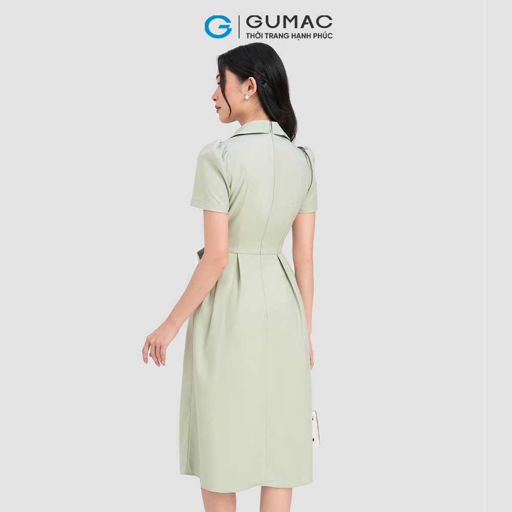 Đầm form dài cổ vest GUMAC DD03051