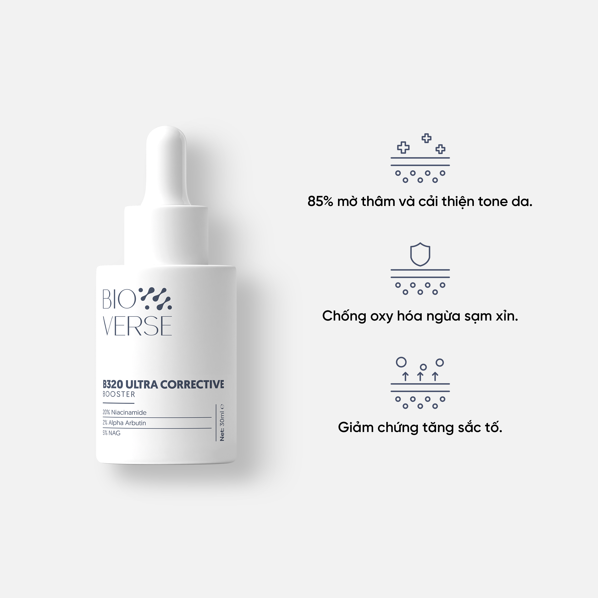 Tinh chất Bioverse mờ thâm sáng da B320 Ultra Corrective Booster 30ml