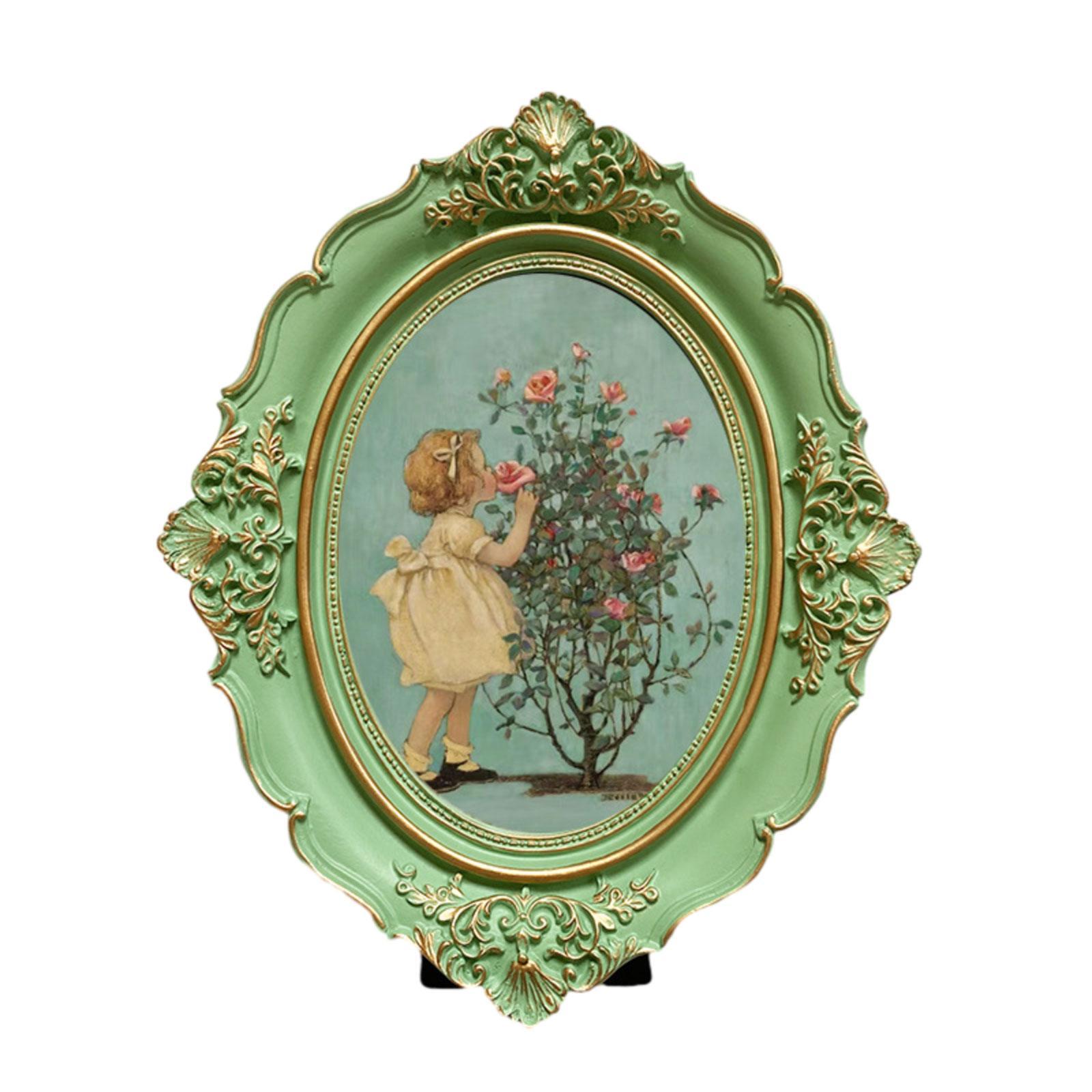 Picture Frame Photo Gallery Art Baroque Gift Photo Holder Vintage Photo Frame for Bedroom Desktop Wall Living Room Home Decor